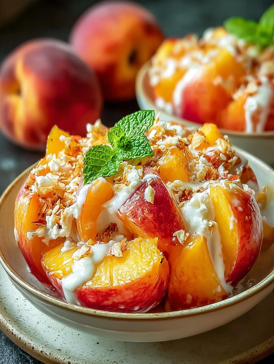 Delicious Millionaire Peach Salad for Summer BBQs - Millionaire Peach Salad - additional detail