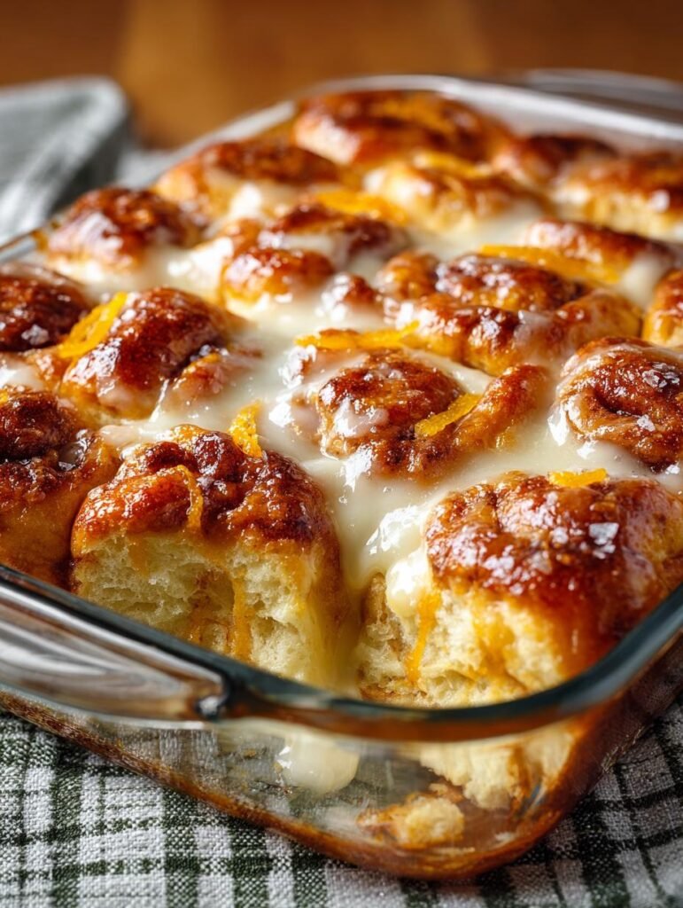 Overnight Orange Roll Casserole