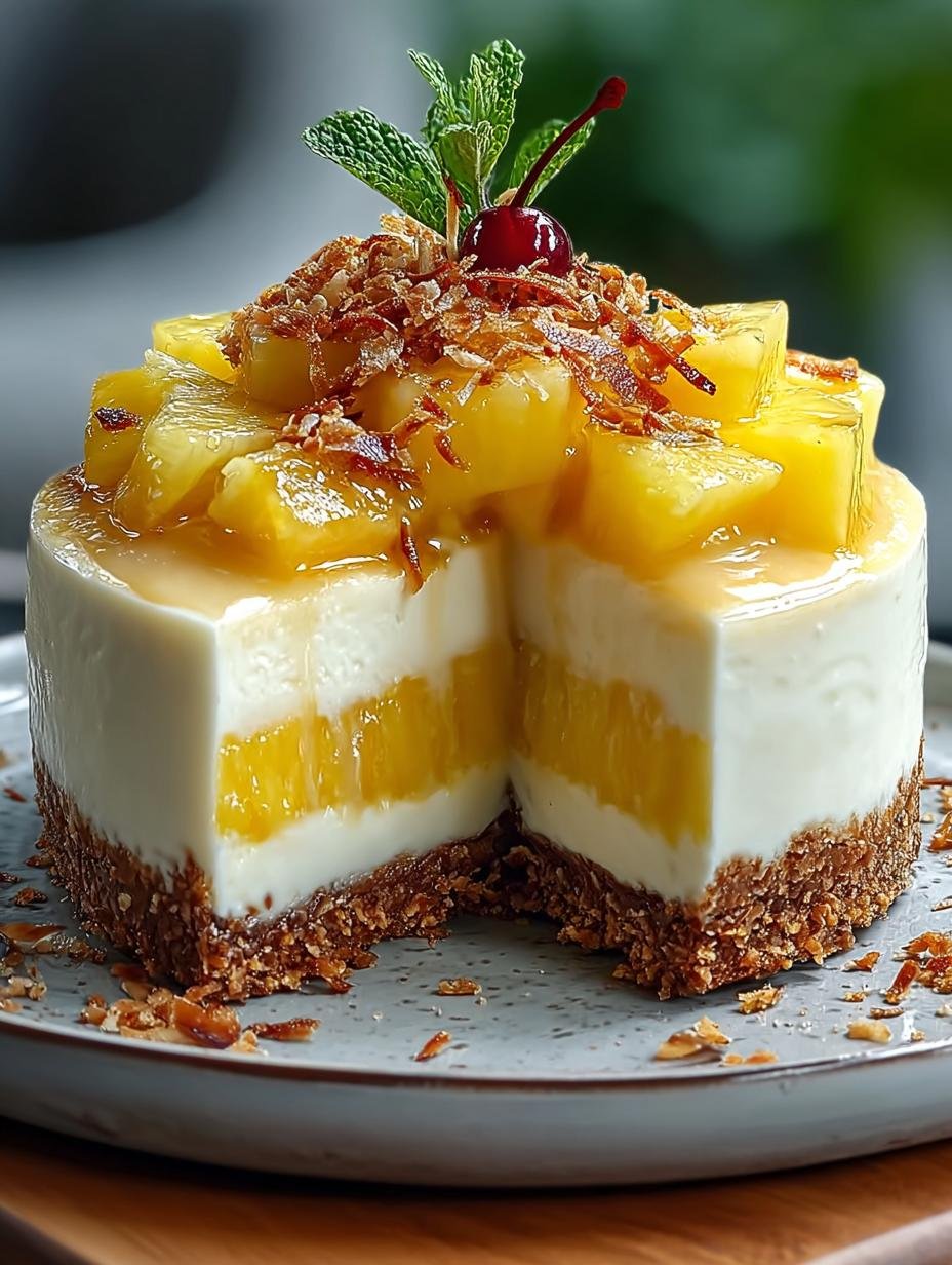 Pineapple Heaven Cheesecake: 7 Layers of Bliss - Pineapple Heaven Cheesecake - main visual representation