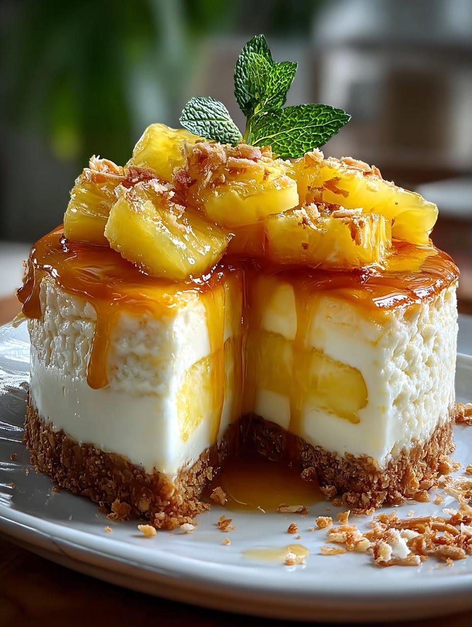 Pineapple Heaven Cheesecake: 7 Layers of Bliss - Pineapple Heaven Cheesecake - additional detail