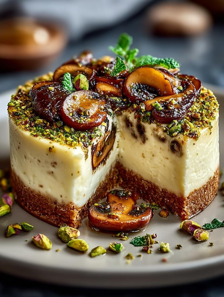 Pistachio Mushroom Cheesecake