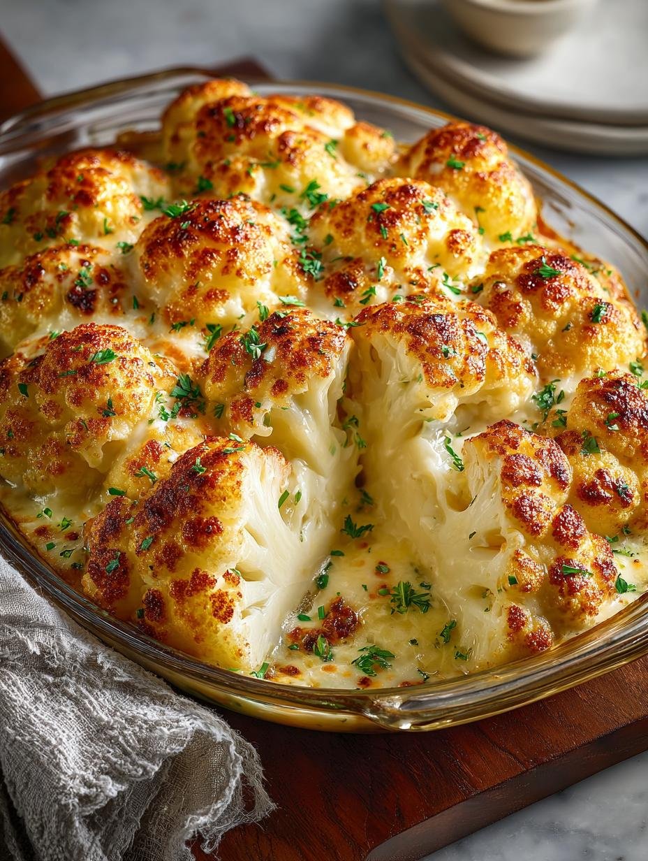 Roasted Cauliflower with Cheese