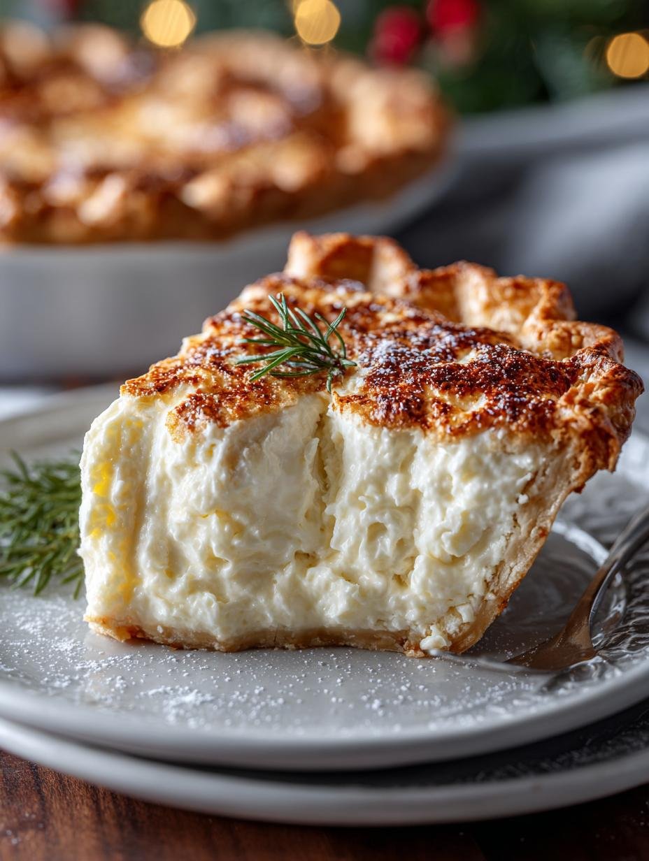 Irresistible White Christmas Pie That creamy dessert on festive table