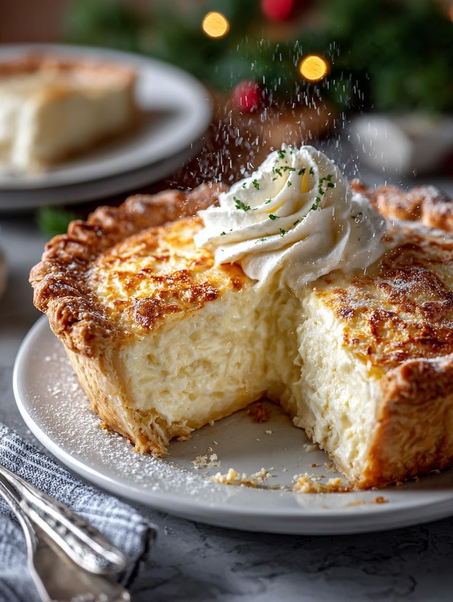 White Christmas Pie That preparation process with ingredients