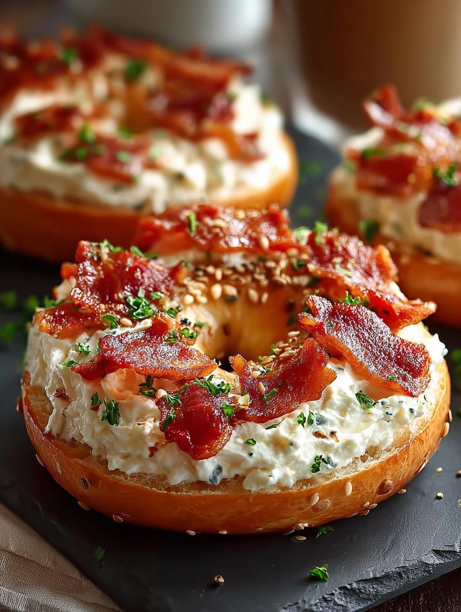 Bacon Cream Cheese Bagels