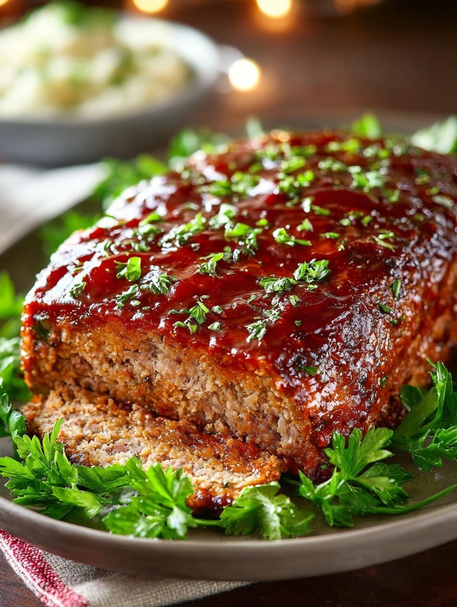 Delicious BBQ Meatloaf with a Sweet Sticky Glaze - Bbq Meatloaf - additional detail