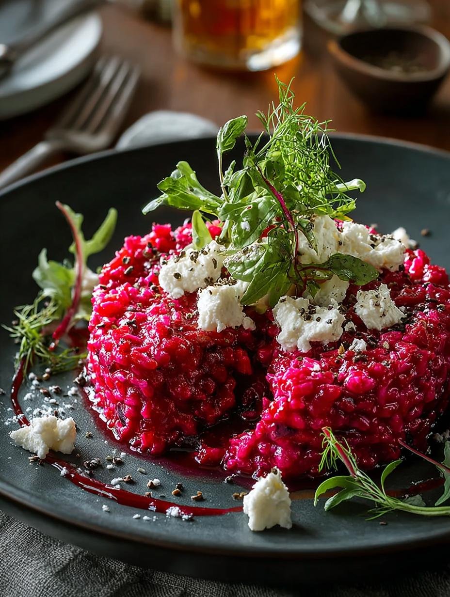 Beet Risotto with Goat