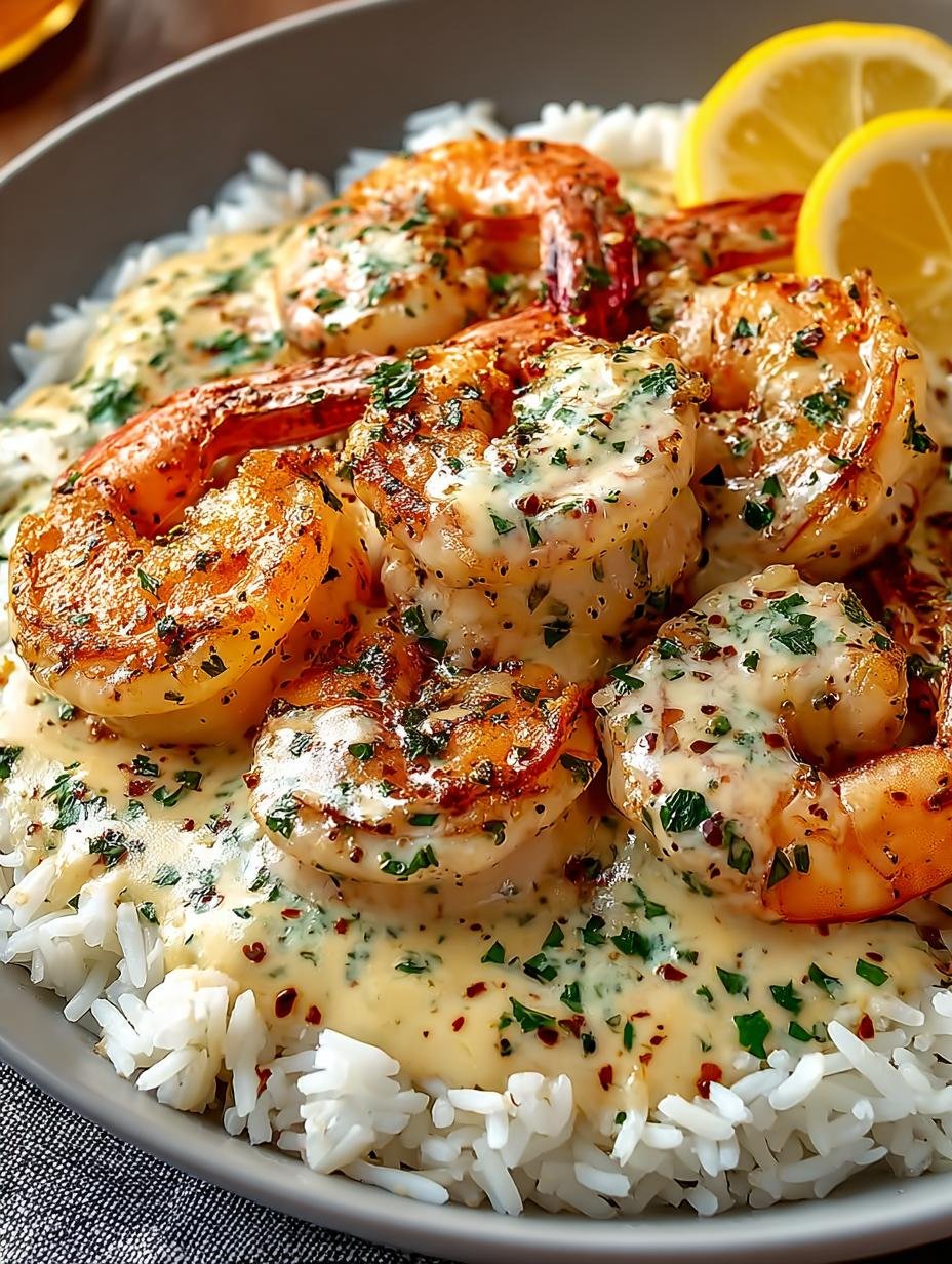 Irresistible Creamy Garlic Butter Shrimp with Rice Recipe - Creamy Garlic Butter Shrimp - main visual representation