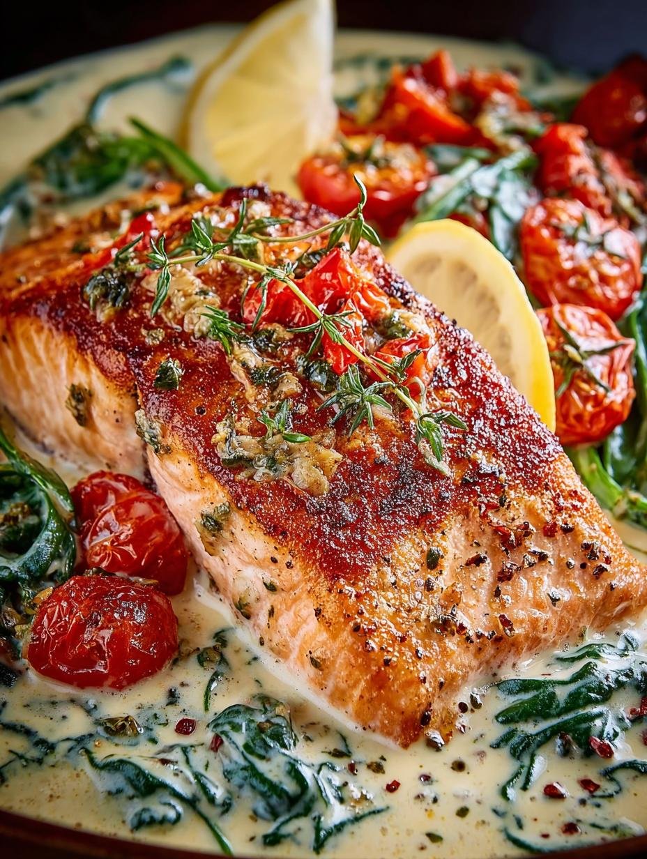 Creamy Tuscan Salmon: 5 Steps to a Flavorful Dinner - Creamy Tuscan Salmon - main visual representation
