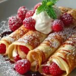 Raspberry Vanilla Cream Crepes