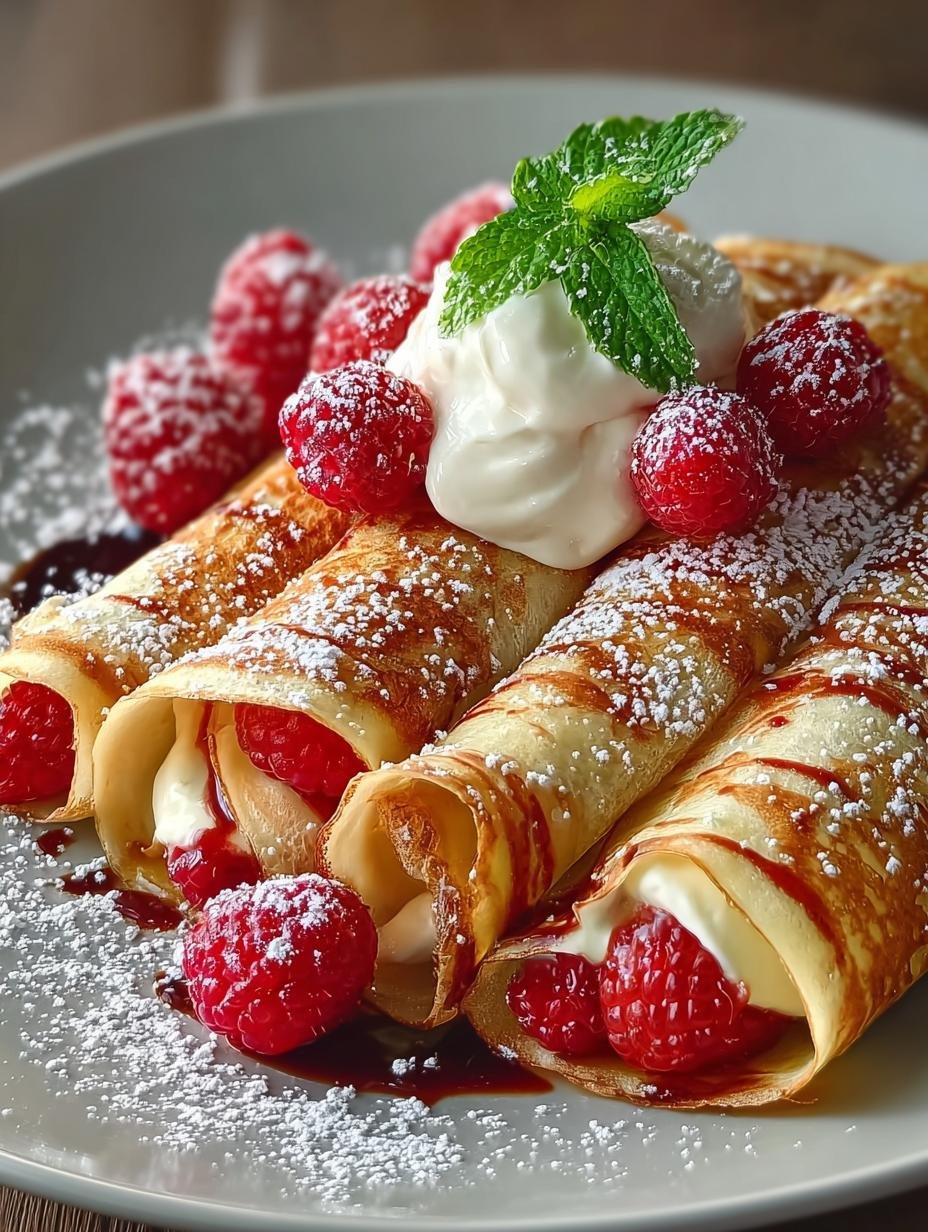 Raspberry Vanilla Cream Crepes