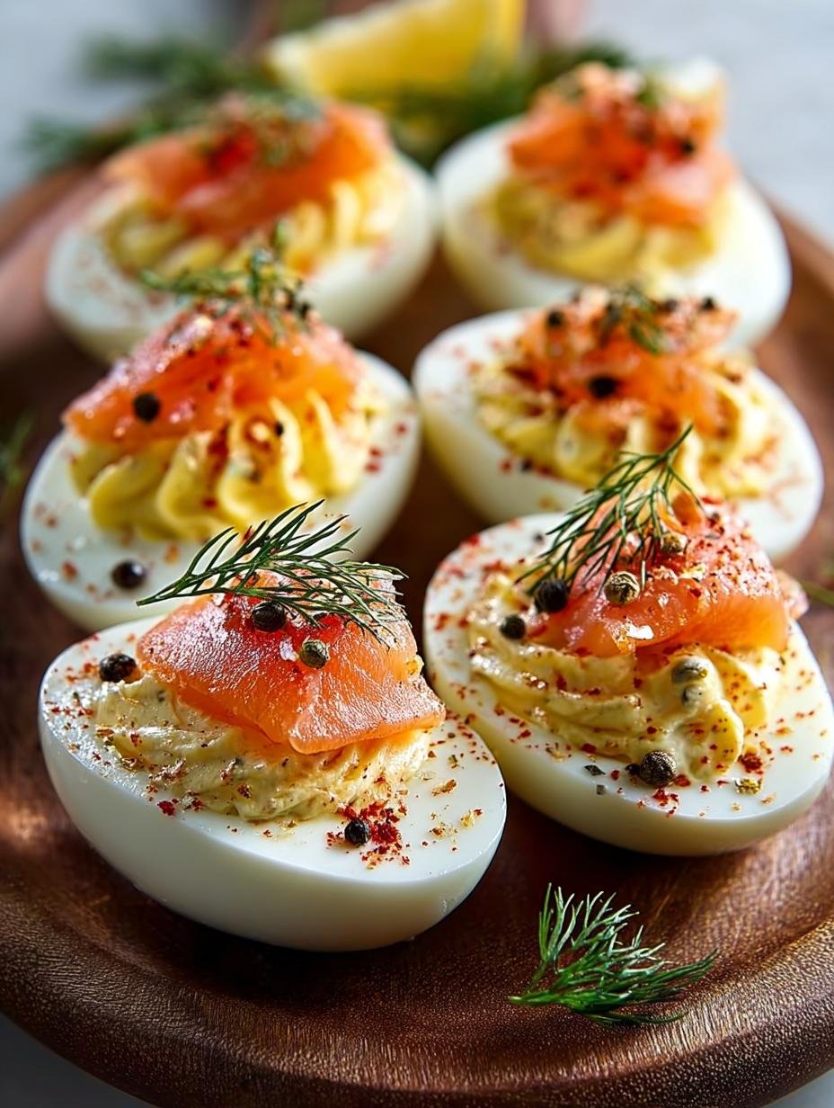 Delicious Smoked Salmon Deviled Eggs for Your Party - Smoked Salmon Deviled Eggs - additional detail