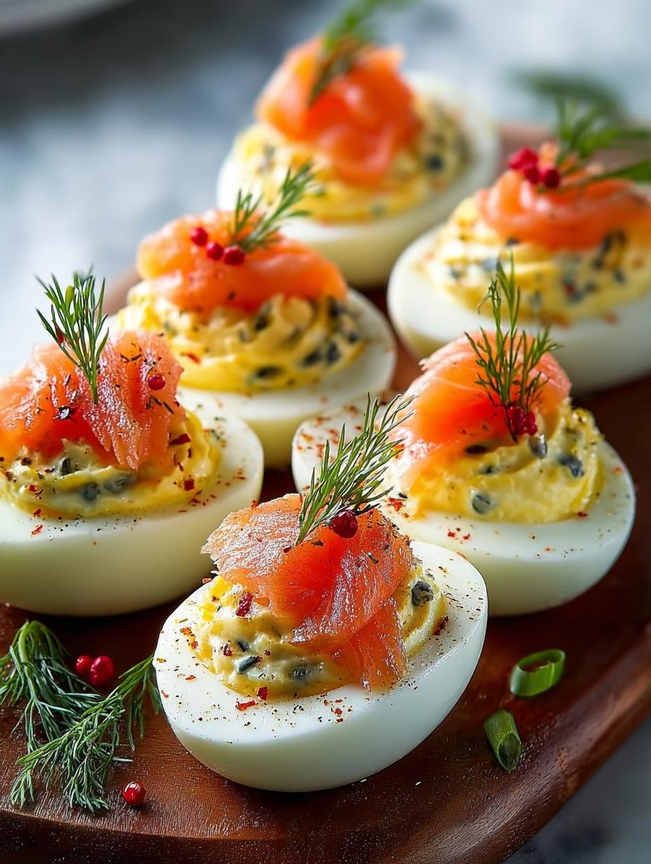Smoked Salmon Deviled Eggs