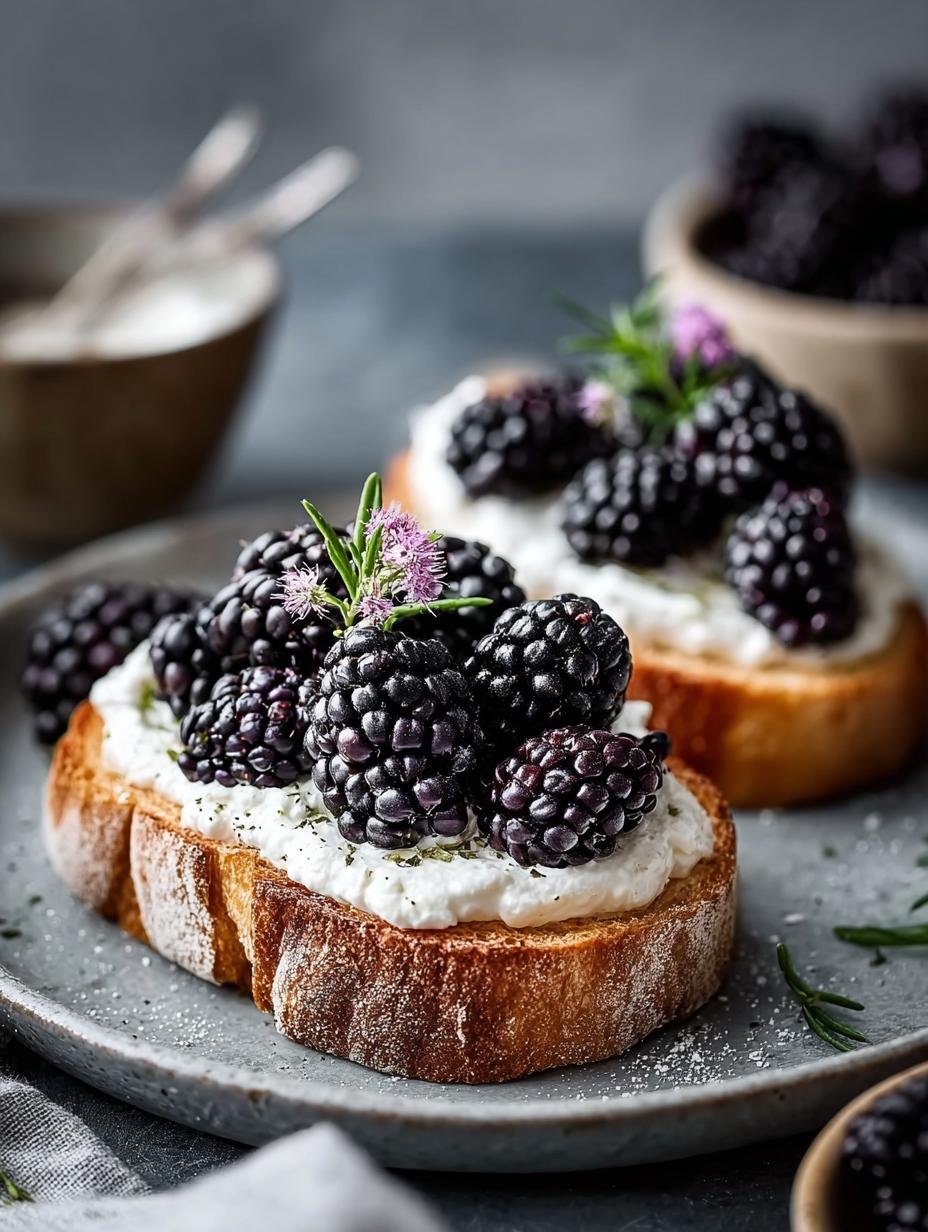 Sweet Ricotta Toast with Blackberries: A Blissful Treat - Sweet Ricotta Toast with - main visual representation