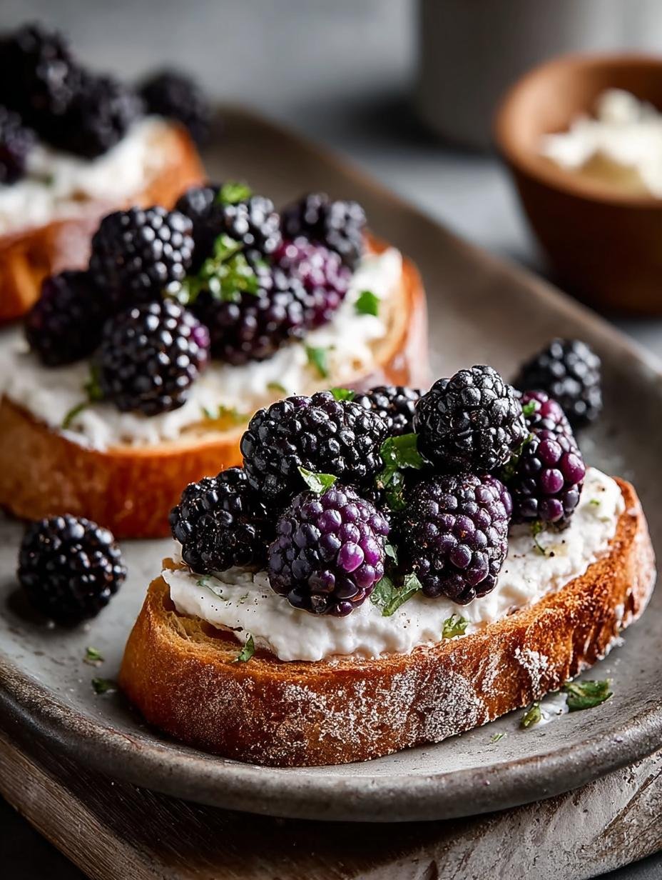 Sweet Ricotta Toast with Blackberries: A Blissful Treat - Sweet Ricotta Toast with - additional detail