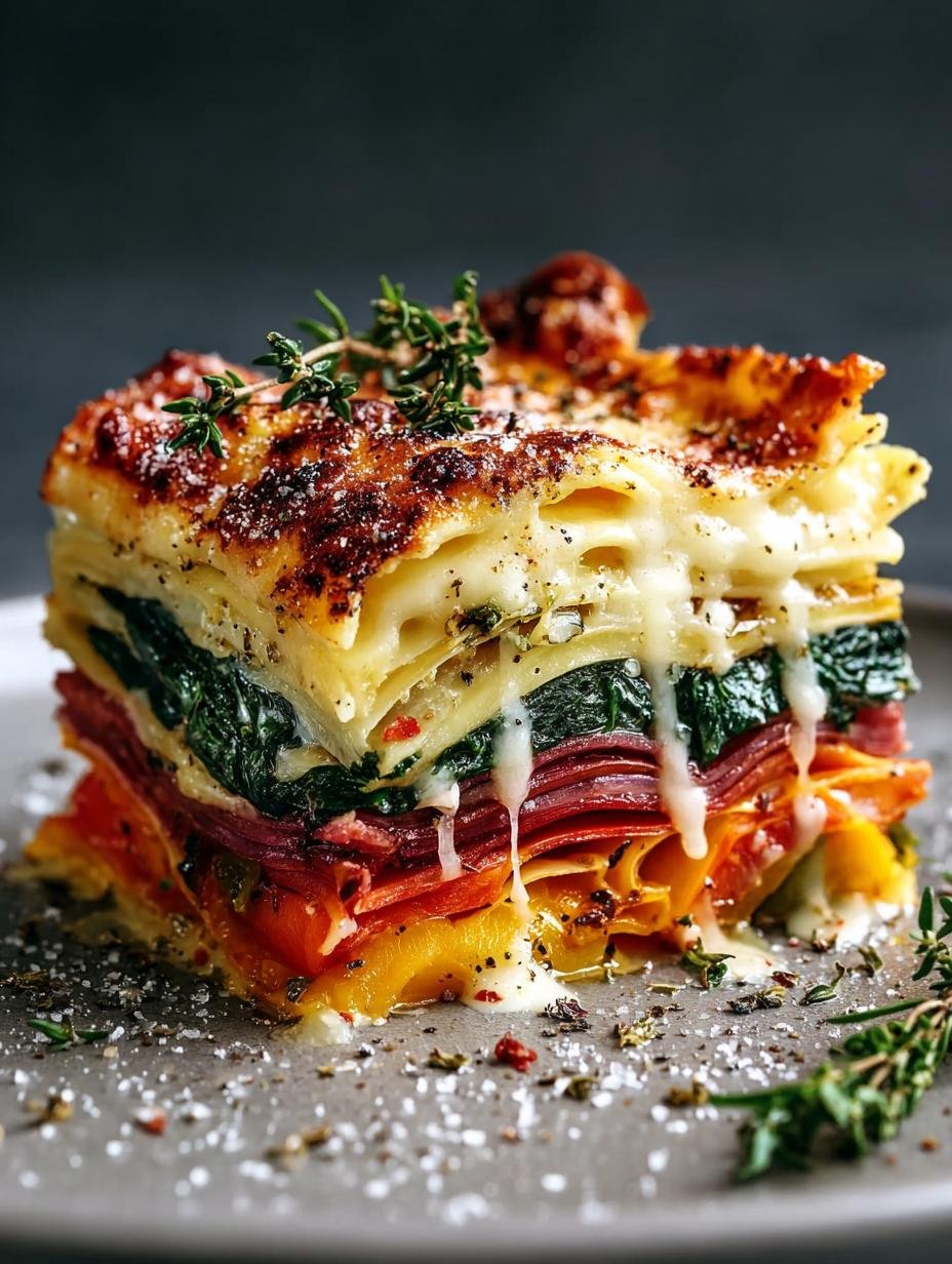 Vegetable Packed Rainbow Lasagne: 8 Colorful Layers - Vegetable Packed Rainbow Lasagne - additional detail