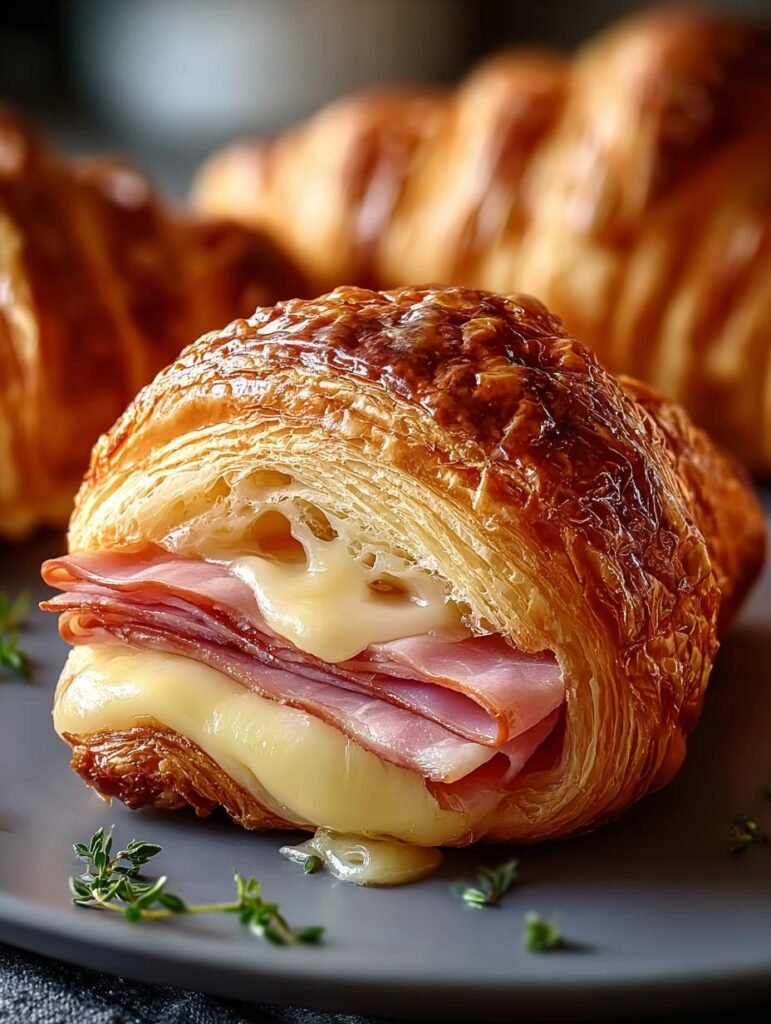 Baked Ham Cheese Croissants