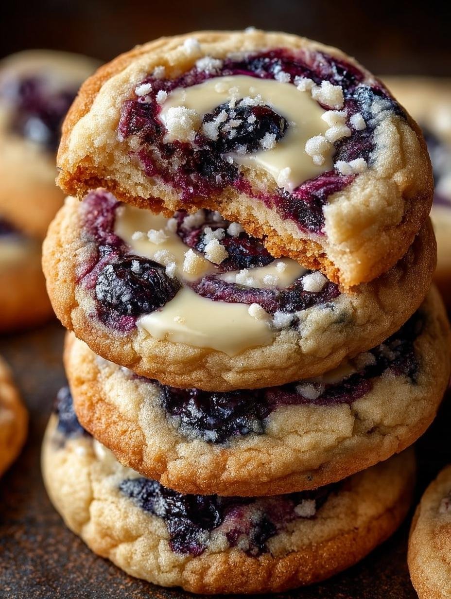 Delicious Blueberry Cheesecake Swirl Cookies Recipe - Blueberry Cheesecake Swirl Cookies - main visual representation