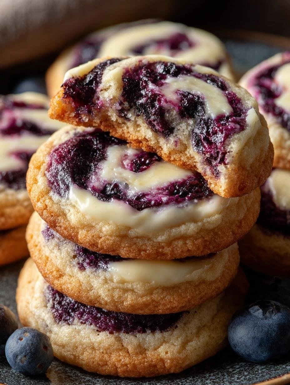 Blueberry Cheesecake Swirl Cookies
