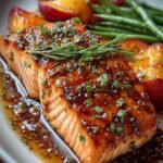 Bourbon Peach Roasted Salmon