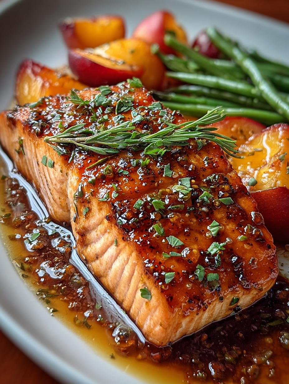 Bourbon Peach Roasted Salmon