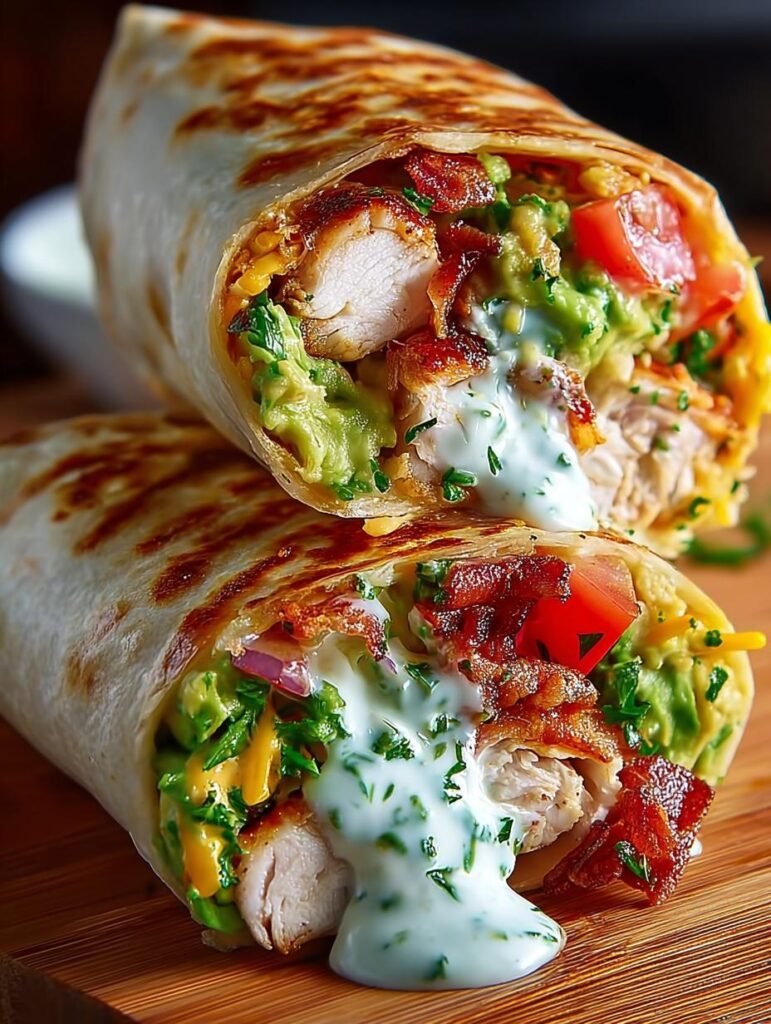 Chicken Avocado Ranch Burritos