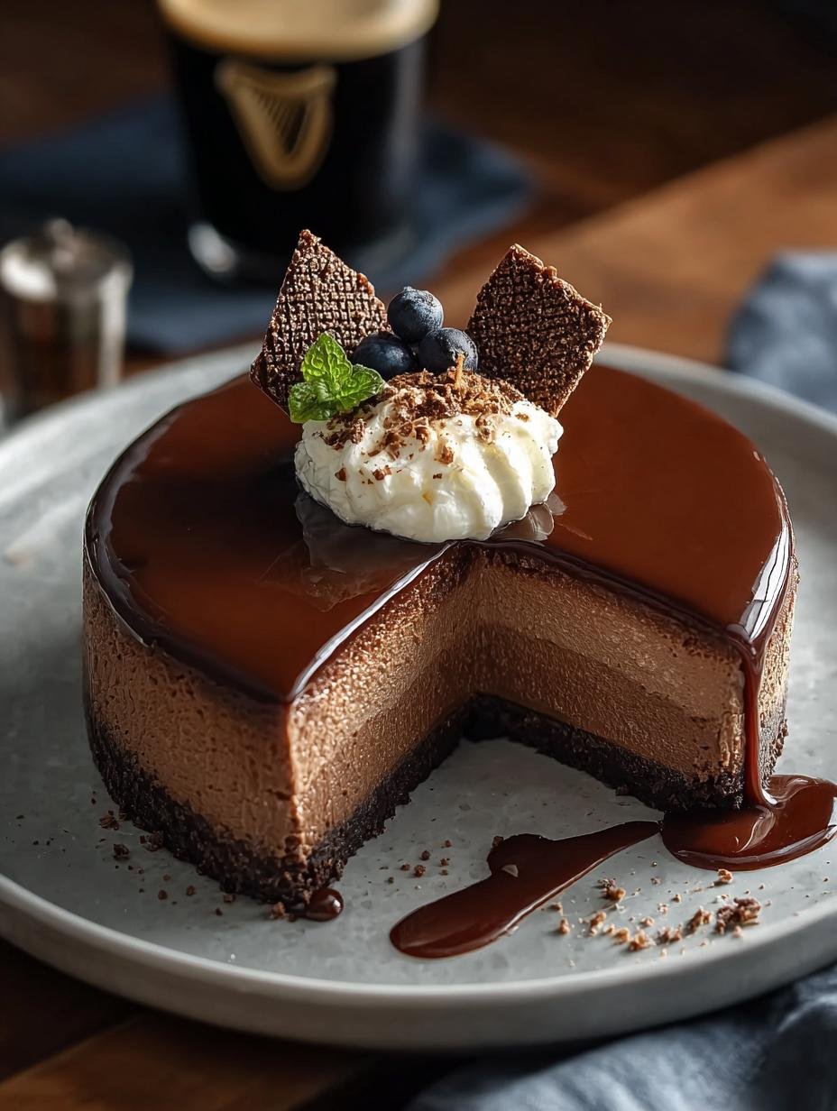 Guinness Chocolate Cheesecake: 5 Rich Layers of Bliss - Guinness Chocolate Cheesecake - additional detail