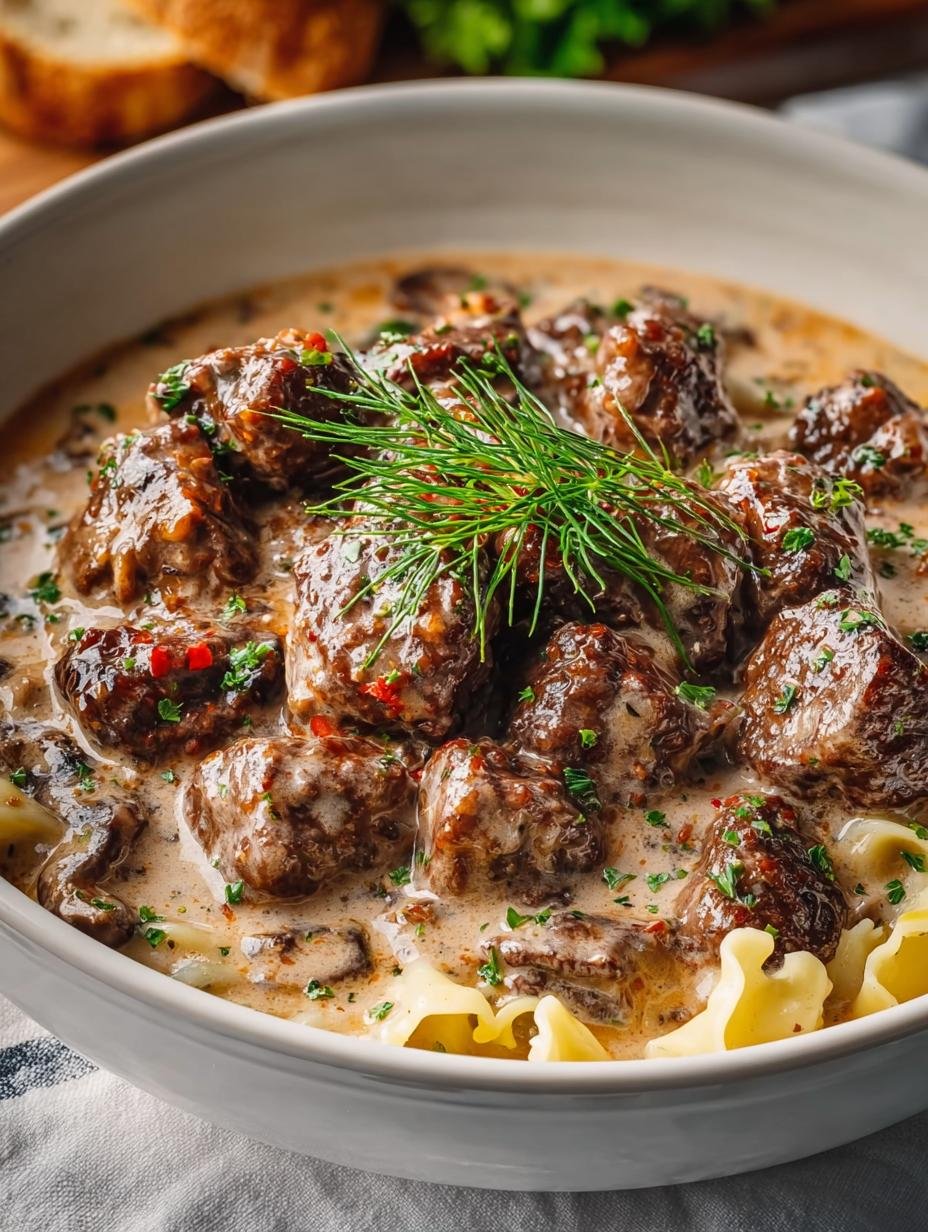 Hamburger Stroganoff: 30-Minute Comfort Food Delight - Hamburger Stroganoff - additional detail