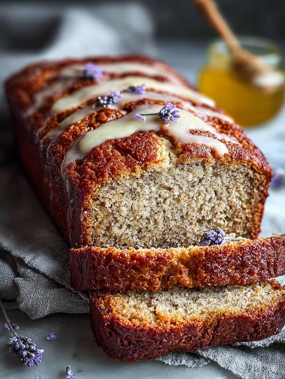 Irresistible Lavender Banana Bread with Floral Glaze - Lavender Banana Bread - main visual representation