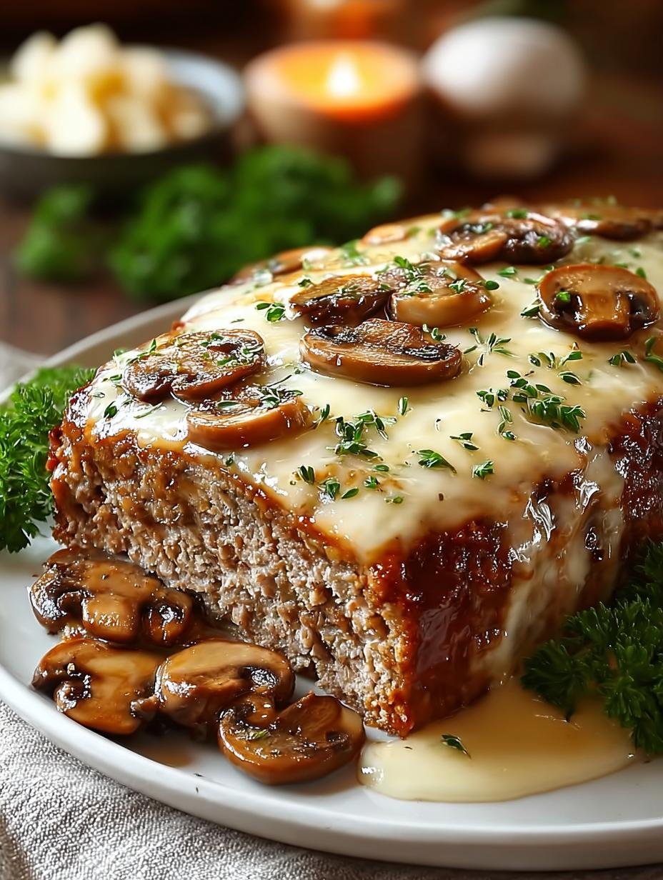 Mushroom Swiss Cheese Meatloaf