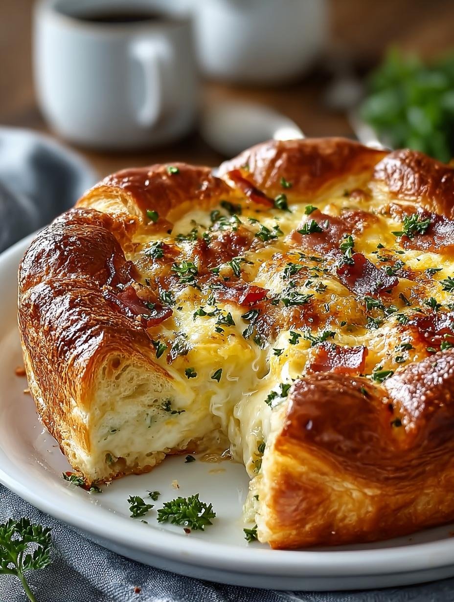 Overnight Croissant Breakfast Casserole