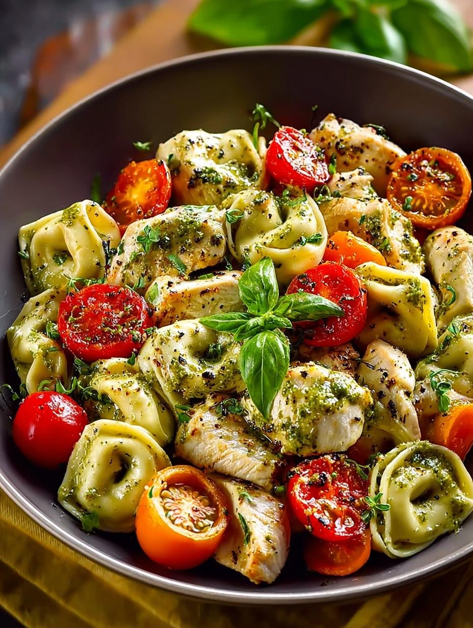 Pesto Chicken Tortellini Veggies: 7 Quick Dinner Ideas - Pesto Chicken Tortellini Veggies - additional detail