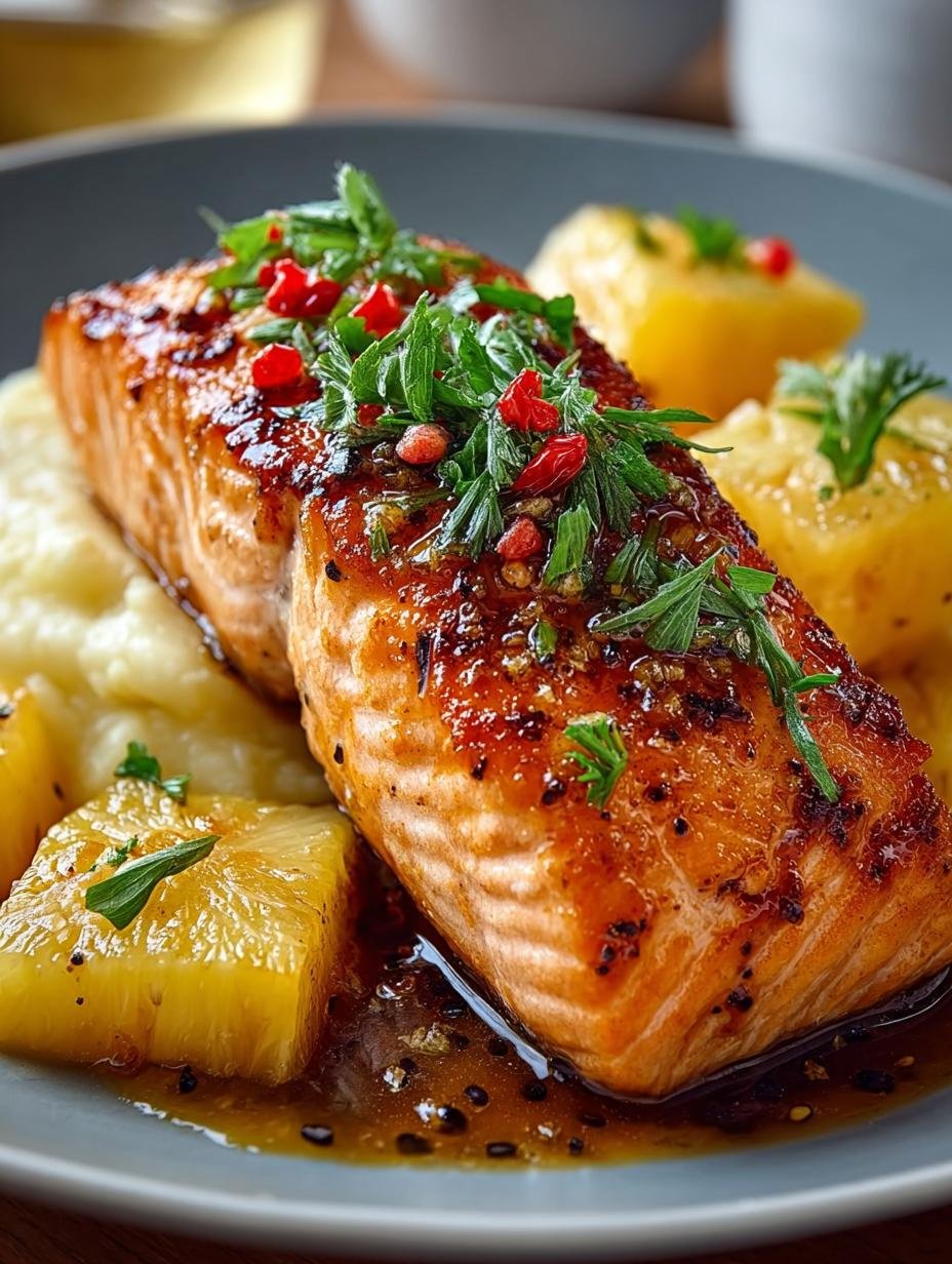 Delicious Pineapple Glazed Salmon Recipe for Dinner - Pineapple Glazed Salmon - main visual representation