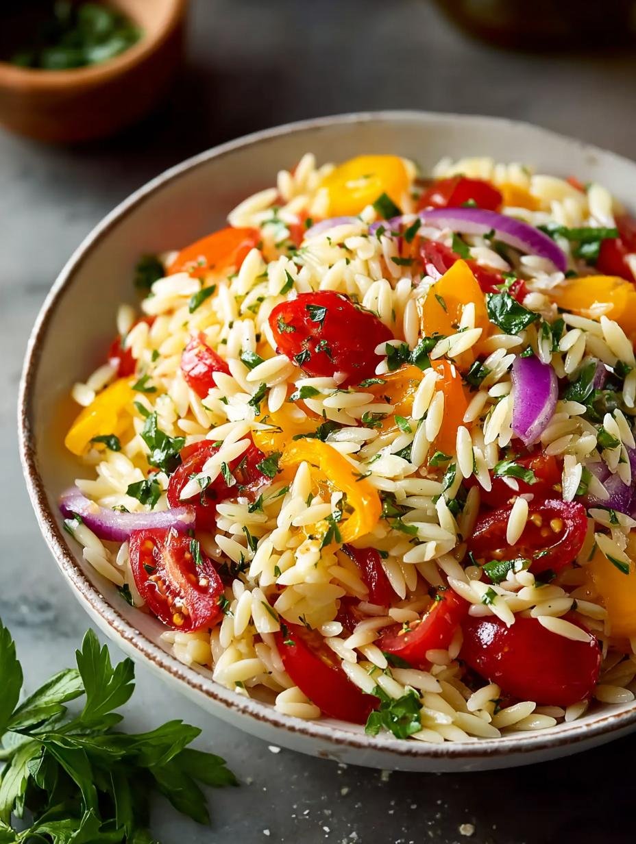 Rainbow Orzo Salad: 7 Steps to a Colorful Meal - Rainbow Orzo Salad - main visual representation