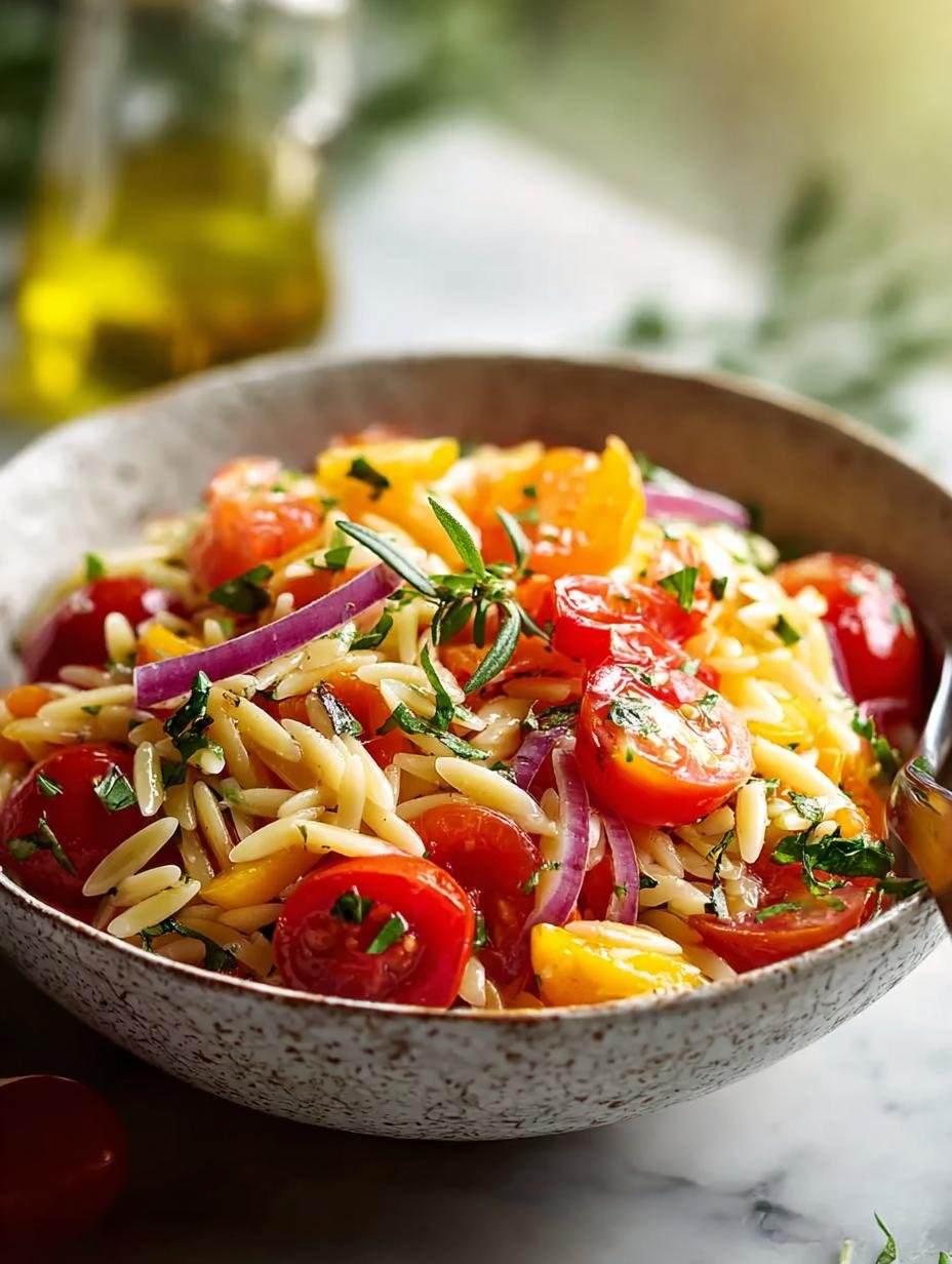 Rainbow Orzo Salad