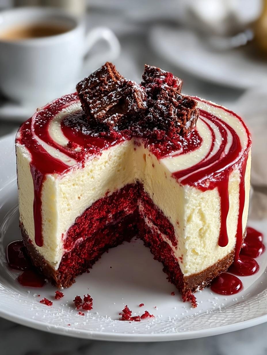 Irresistible Red Velvet Cheesecake Swirl Cake Recipe - Red Velvet Cheesecake Swirl - additional detail