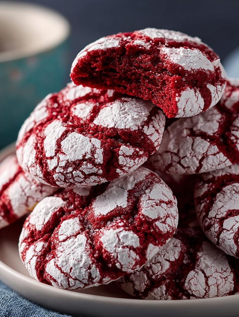 Ultimate Red Velvet Crinkle Cookies to Indulge Your Senses - Red Velvet Crinkle Cookies - main visual representation