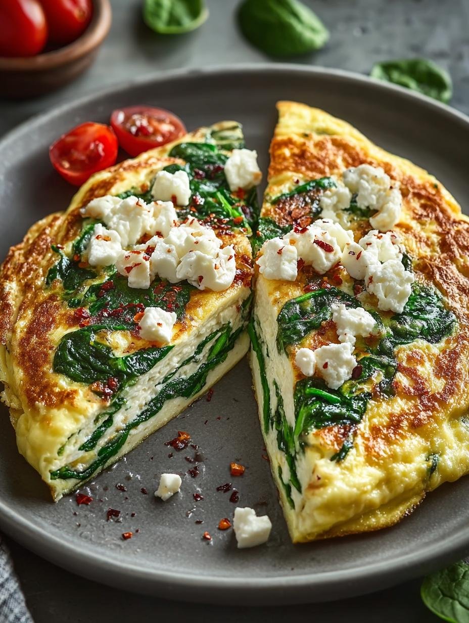 Savory Spinach Feta Omelette: A Wholesome Breakfast Delight - Spinach Feta Omelette - main visual representation
